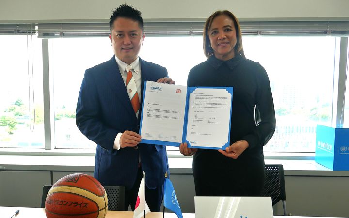 UNITAR and Basketball Team Hiroshima Dragonflies Renew Memorandum of Understanding 