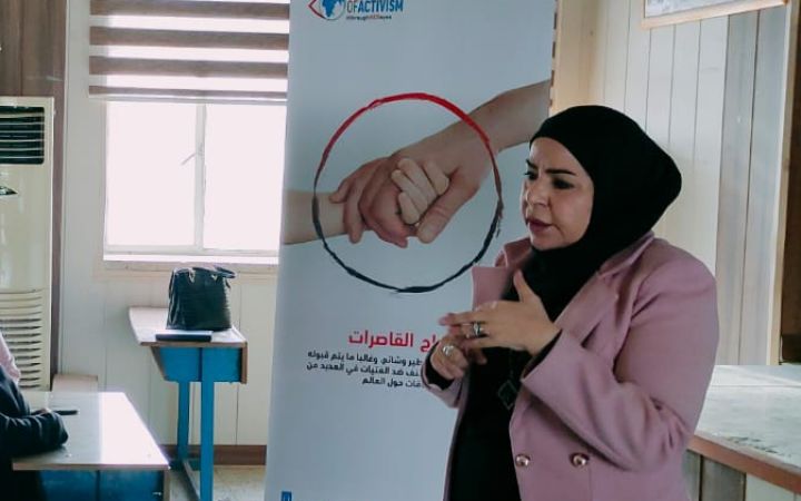 Alia Abbas training her staff. 