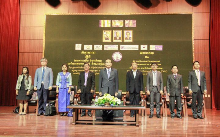 Speakers during the opening of the workshop on “Strengthening Planning and Development for Innovation Ecosystem and Entrepreneurship”