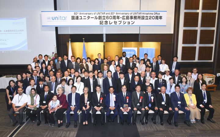 Group photo from UNITAR's 60th Anniversary and UNITAR Hiroshima Office's 20th Anniversary Ceremony in Hiroshima