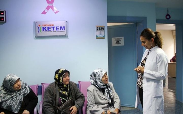 Rural women at KETEM facility (Cancer Early Diagnosis Screening and Training Center) in Eskisehir. 