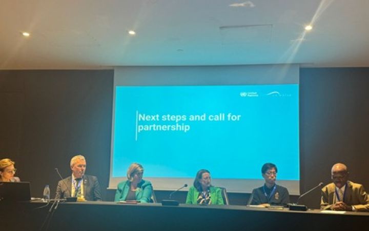 The session was moderated by Ms Meike van Ginneken, Water Envoy for the Kingdom of the Netherlands. The distinguished panel also included H.E. Mr. Moses Vilakati, African Union Commissioner for Agriculture, Rural Development, Blue Economy and Sustainable Environment (ARBE); Dr. Nabil Ghalleb, Director of the Islamic Development Bank Regional Hub; Mr. Pedro Arrojo-Agudo, Special Rapporteur on the human rights to safe drinking water and sanitation; Ms. Sareen Malik, Executive Secretary of the African Civil So