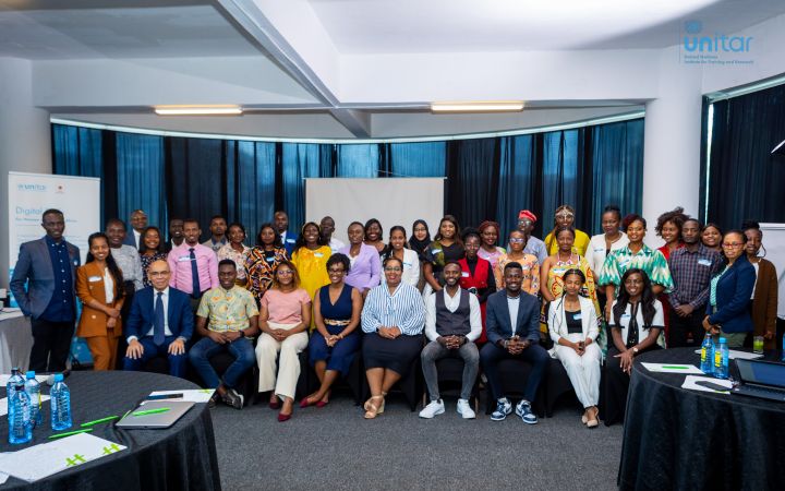 Group photo of the UNITAR “Developing Essential Digital Skills for Women and Youth in Africa” training programme