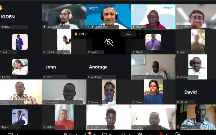 A screenshot image of an online session with individual participants joining from their locations