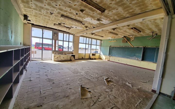 東北大震災で被害を受けた荒浜小学校（宮城県仙台市）
