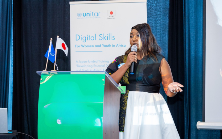 Lucretia Dreyer at 2023 UNITAR “Developing Essential Digital Skills for Women and Youth in Africa: Enhancing Employment Opportunities and Livelihood Development in the Digital Economy” training programme