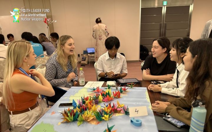 Photo of exchange and discussion session of global youth and local youth in Hiroshima during YLF Japan Study Tour 2024 Photo of exchange and discussion session of YLF youth and local youth in Hiroshima