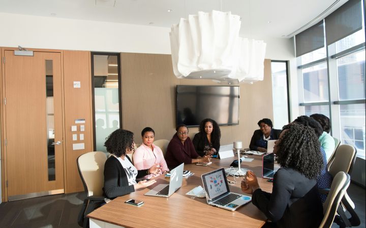 Photo of a team attending a meeting