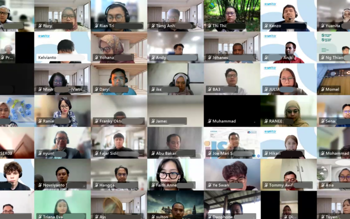 Screenshot of approximately 50 participants of the 2026 UNITAR Green Economic Acceleration Training Programme