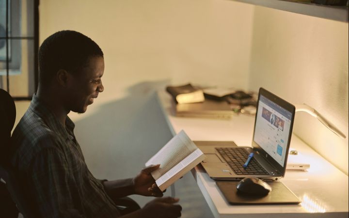 Photo of a learner attending online sessions