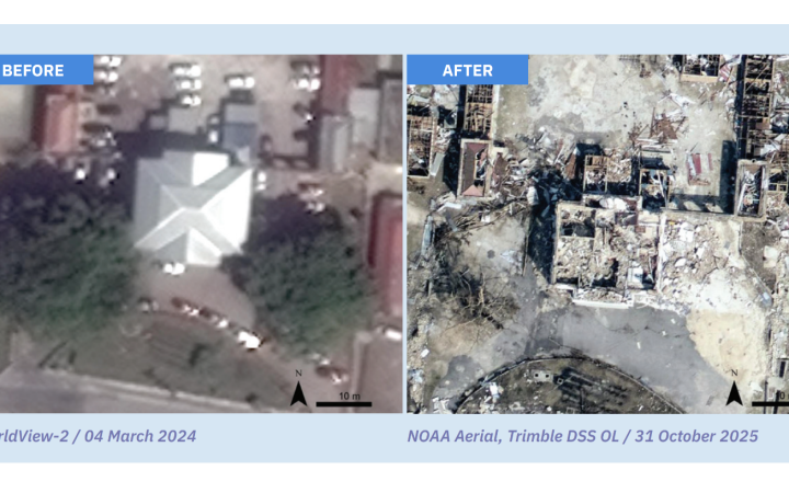 Figure 2. United Nations Satellite Centre and UNESCO coordinated in response to Hurricane Melissa in October and November 2025. (https://unosat.org/products/4222)