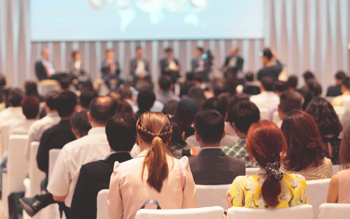 An image of a panel discussion session