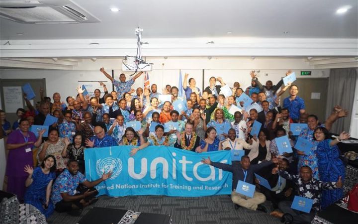 UNITAR Sea and Human Security regional workshop with participants holding their certificates