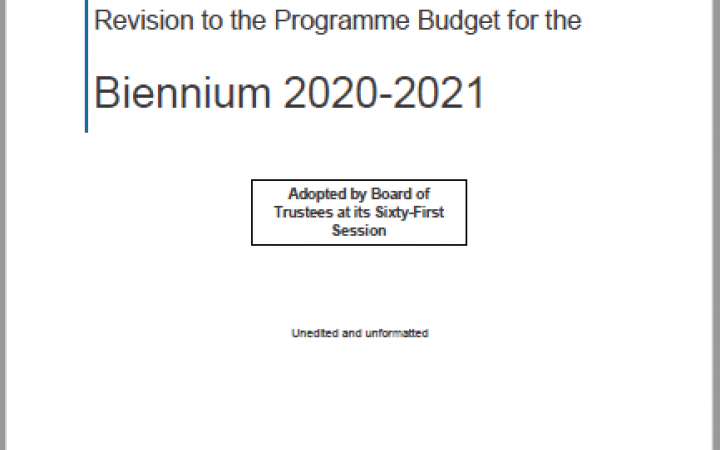 Revised Programme Budget Biennium 2020-2021
