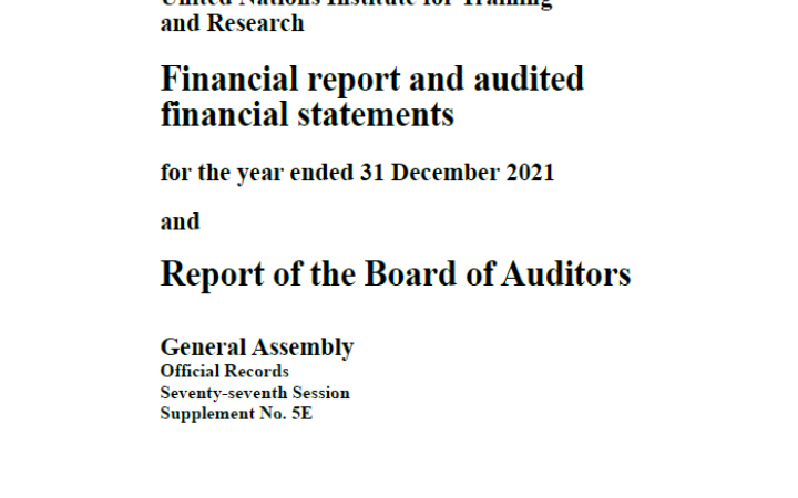 2021 Financial report and audited financial statements