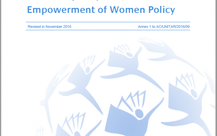UNITAR Gender Mainstreaming, Gender Equality and the Empowerment of Women Policy