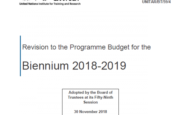 Revised Programme Budget Biennium 2018-2019