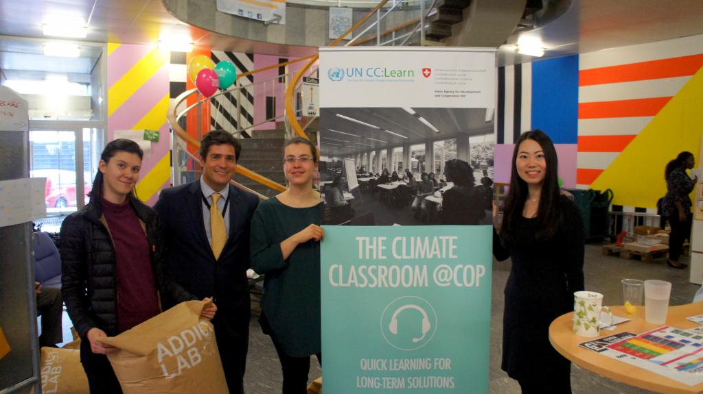 UNITAR's Climate Classroom Team: Elena, Marcio, Cristina and Junko (Left to Right).